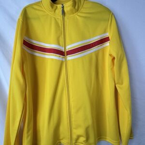 Vintage Style Track Suit Women's XLT Retro 70s 80s Yellow Pink Stripe 2 Piece
